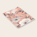 Modern, Boho, Floral Prints, Peach, Coral Gray, White Notebook Gallery Image 3