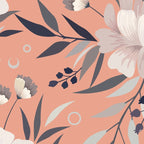 Modern, Boho, Floral Prints, Peach, Coral Gray, White Coffee Mug Gallery Image 2