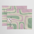 Mid-Century Modern Palm Springs Abstract Pattern Lavender Green Placemat Gallery Image 1