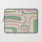 Mid-Century Modern Palm Springs Abstract Pattern Lavender Green Laptop Sleeve Gallery Image 1