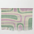 Mid-Century Modern Palm Springs Abstract Pattern Lavender Green Wall Hanging Gallery Image 1