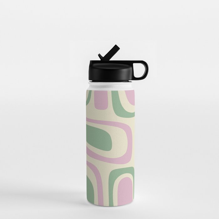 Mid-Century Modern Palm Springs Abstract Pattern Lavender Green Water Bottle Gallery Image 1