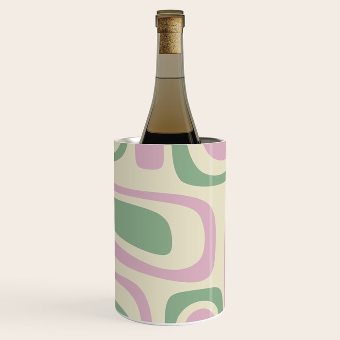 Mid-Century Modern Palm Springs Abstract Pattern Lavender Green Wine Chiller Gallery Image 1