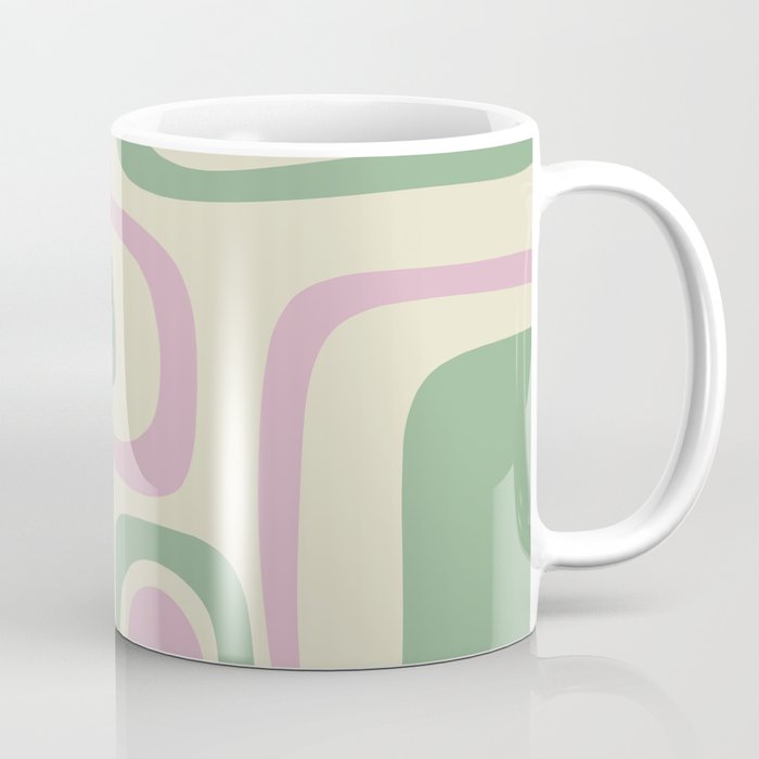 Mid-Century Modern Palm Springs Abstract Pattern Lavender Green Coffee Mug Gallery Image 1