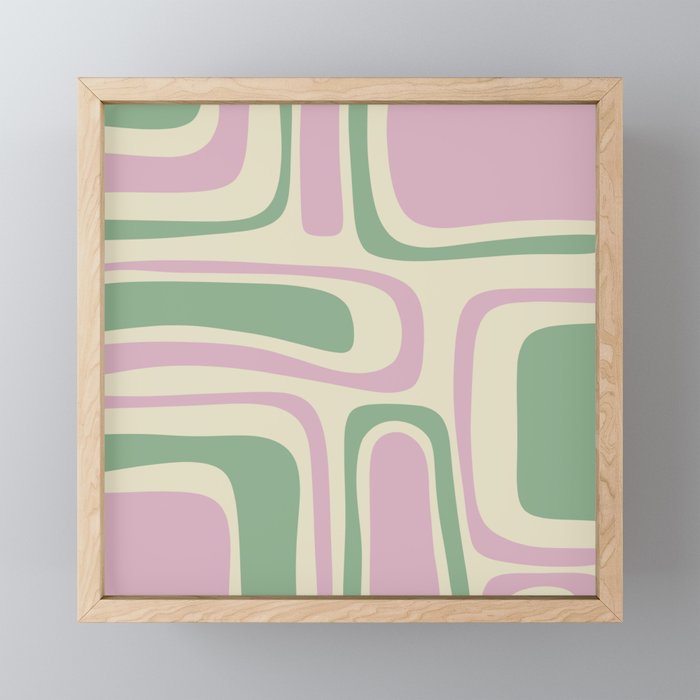 Mid-Century Modern Palm Springs Abstract Pattern Lavender Green Mini Art Print Gallery Image 1