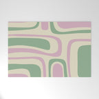 Mid-Century Modern Palm Springs Abstract Pattern Lavender Green Welcome Mat Gallery Image 1