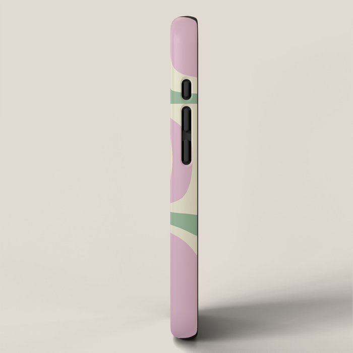Mid-Century Modern Palm Springs Abstract Pattern Lavender Green iPhone Case Gallery Image 2