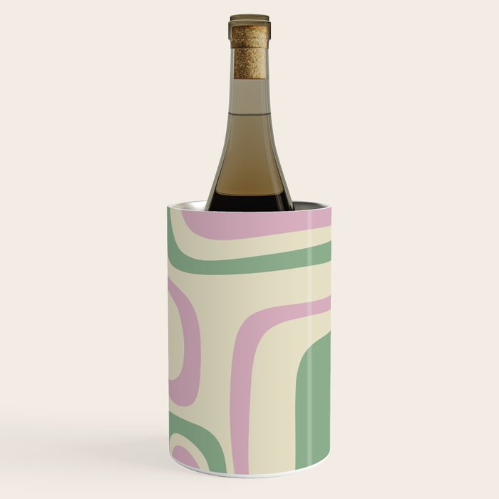 Mid-Century Modern Palm Springs Abstract Pattern Lavender Green Wine Chiller Gallery Image 3