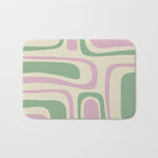 Mid-Century Modern Palm Springs Abstract Pattern Lavender Green Bath Mat Gallery Image 1