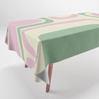 Mid-Century Modern Palm Springs Abstract Pattern Lavender Green Tablecloth Gallery Image 1