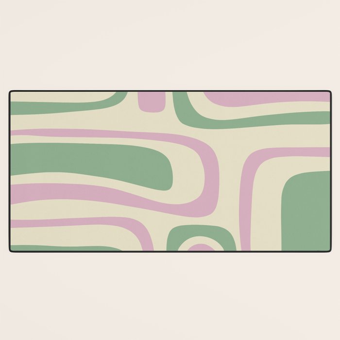 Mid-Century Modern Palm Springs Abstract Pattern Lavender Green Desk Mat Gallery Image 3