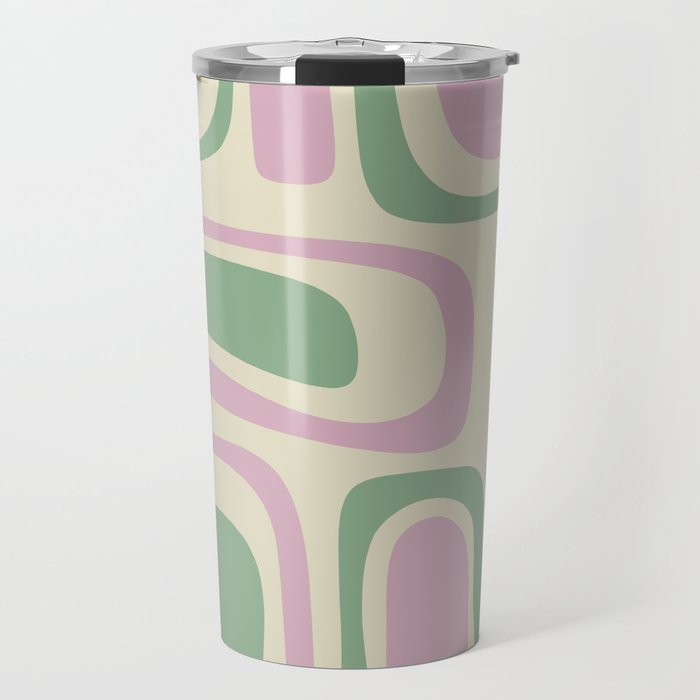 Mid-Century Modern Palm Springs Abstract Pattern Lavender Green Travel Mug Gallery Image 1