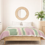 Mid-Century Modern Palm Springs Abstract Pattern Lavender Green Duvet Cover Gallery Image 3