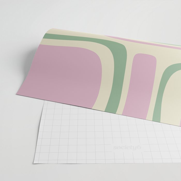 Mid-Century Modern Palm Springs Abstract Pattern Lavender Green Wrapping Paper Gallery Image 2