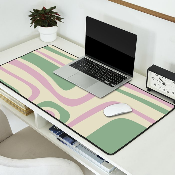 Mid-Century Modern Palm Springs Abstract Pattern Lavender Green Desk Mat Gallery Image 2