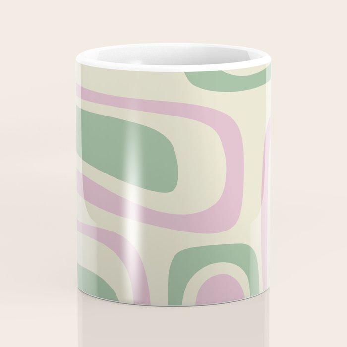 Mid-Century Modern Palm Springs Abstract Pattern Lavender Green Coffee Mug Gallery Image 4