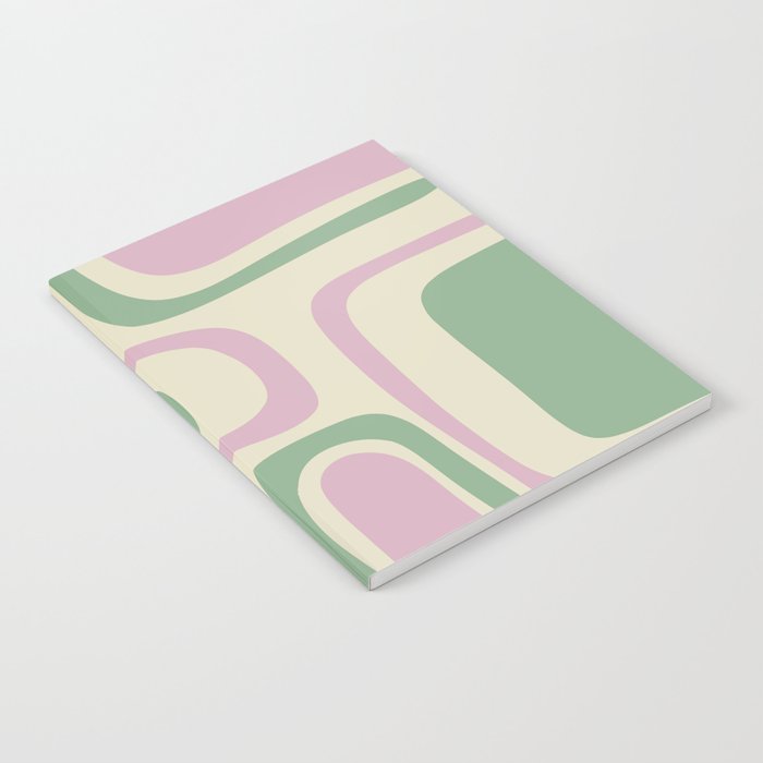 Mid-Century Modern Palm Springs Abstract Pattern Lavender Green Notebook Gallery Image 1