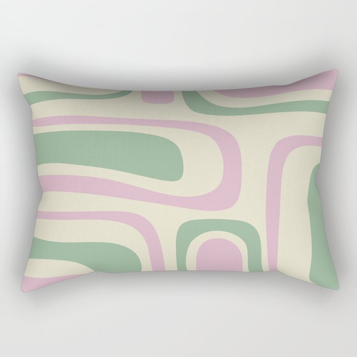 Mid-Century Modern Palm Springs Abstract Pattern Lavender Green Rectangular Pillow Gallery Image 1
