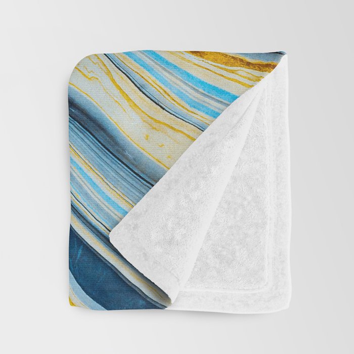 Blue marbled waves Throw Blanket Gallery Image 3
