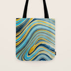 Blue marbled waves Tote Bag Gallery Image 1