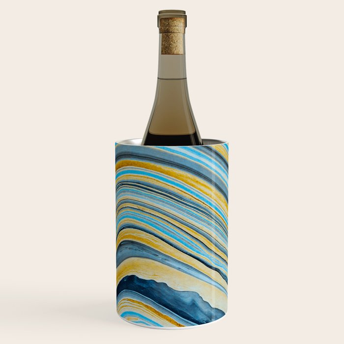 Blue marbled waves Wine Chiller Gallery Image 3