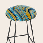 Blue marbled waves Stool Gallery Image 2