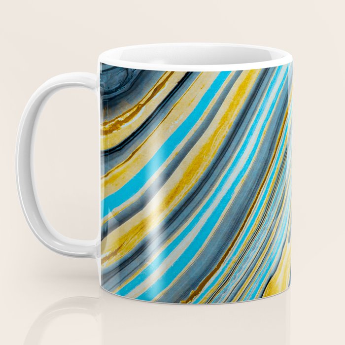 Blue marbled waves Coffee Mug Gallery Image 3