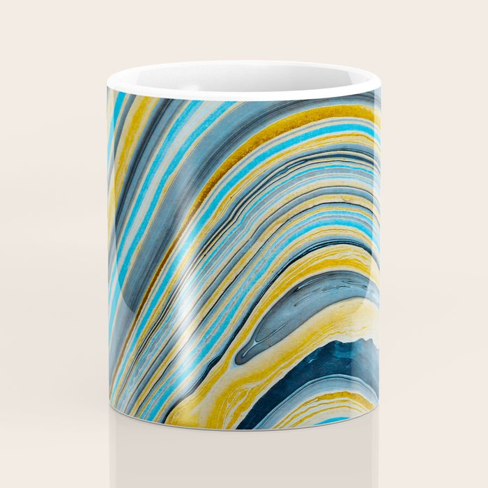 Blue marbled waves Coffee Mug Gallery Image 4
