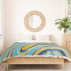 Blue marbled waves Duvet Cover Gallery Image 3