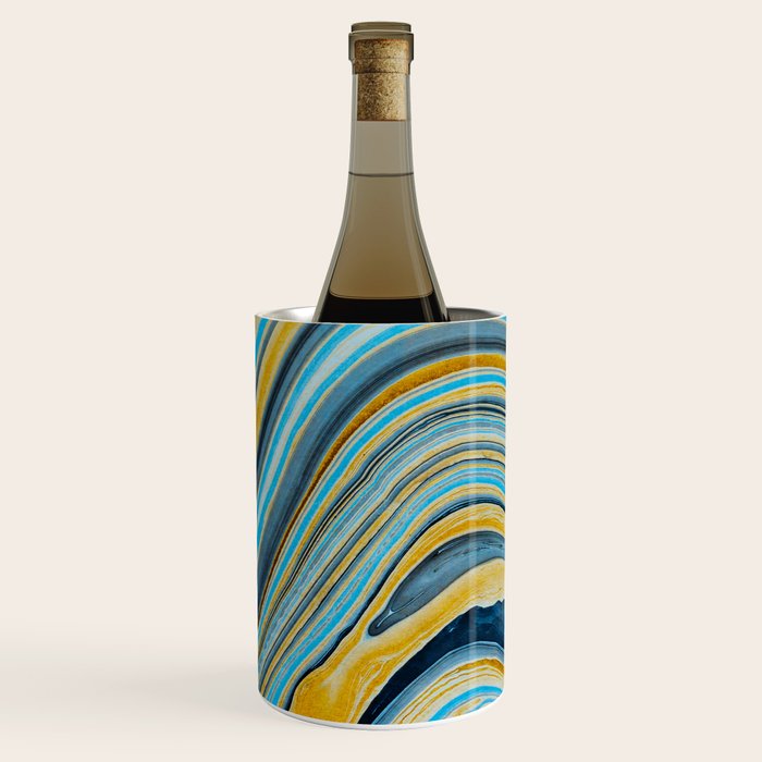Blue marbled waves Wine Chiller Gallery Image 1