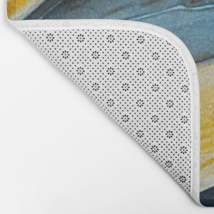 Blue marbled waves Bath Mat Gallery Image 2