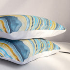 Blue marbled waves Pillow Sham Gallery Image 3