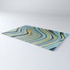 Blue marbled waves Rug Gallery Image 3