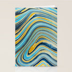Blue marbled waves Stationery Card Gallery Image 2