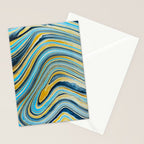 Blue marbled waves Stationery Card Gallery Image 2
