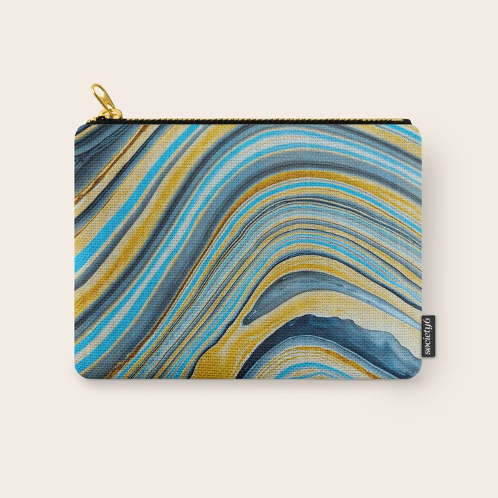 Blue marbled waves Carry All Pouch Gallery Image 1