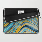 Blue marbled waves Laptop Sleeve Gallery Image 2