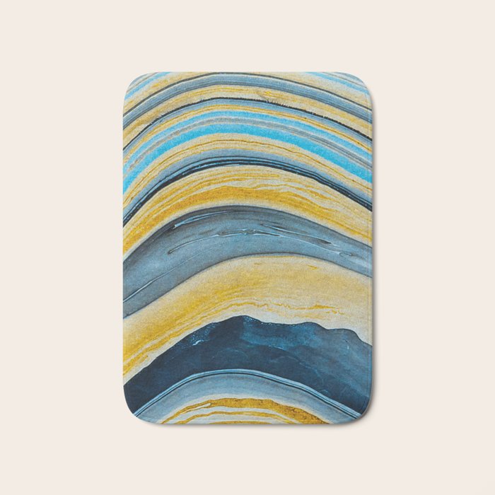Blue marbled waves Bath Mat Gallery Image 1