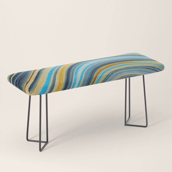 Blue marbled waves Bench Gallery Image 1