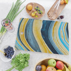 Blue marbled waves Cutting Board Gallery Image 2
