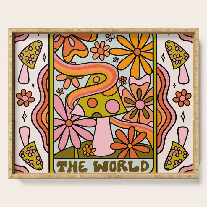 21. World Tarot Mushroom Serving Tray Gallery Image 1