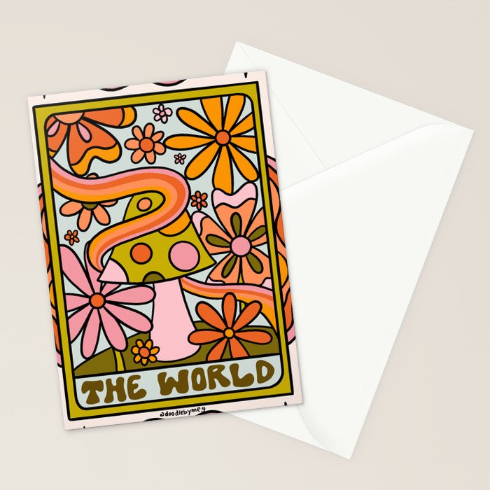 21. World Tarot Mushroom Stationery Card Gallery Image 2