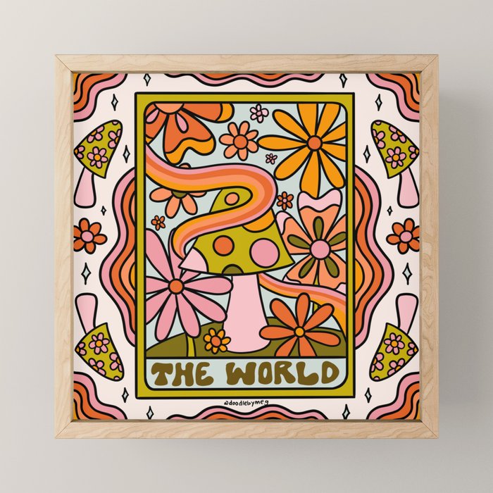 21. World Tarot Mushroom Mini Art Print Gallery Image 1