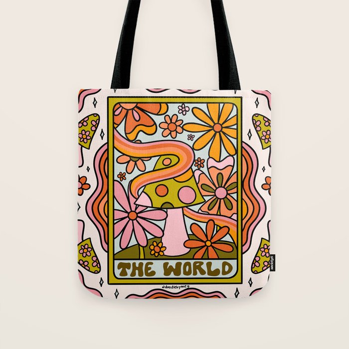 21. World Tarot Mushroom Tote Bag Gallery Image 1