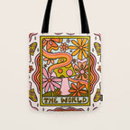 21. World Tarot Mushroom Tote Bag Gallery Image 1