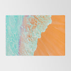 Coral Shore, Ocean Beach Photography, Summer Sea Sand Waves Rug Gallery Image 2