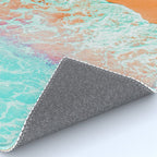 Coral Shore, Ocean Beach Photography, Summer Sea Sand Waves Rug Gallery Image 4