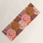 Diverse happy people face doodle pattern Yoga Mat Gallery Image 1