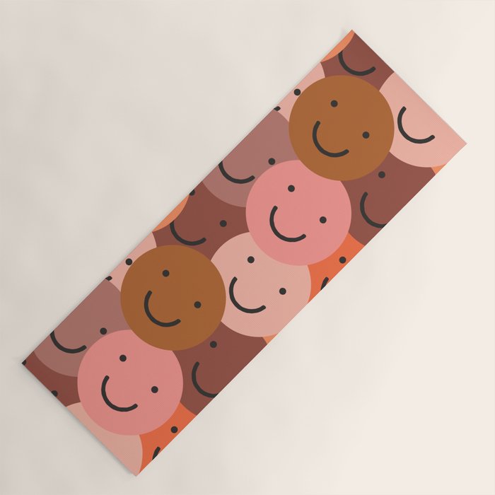 Diverse happy people face doodle pattern Yoga Mat Gallery Image 1