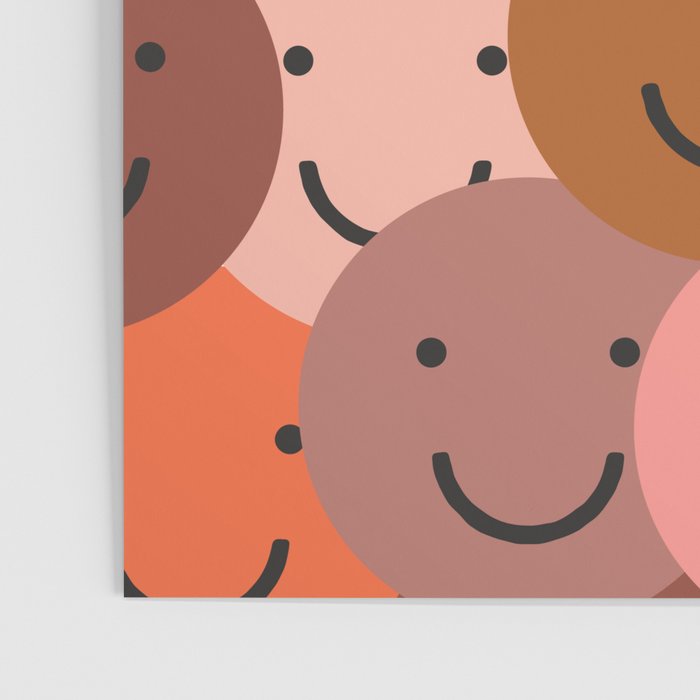 Diverse happy people face doodle pattern Poster Gallery Image 3
